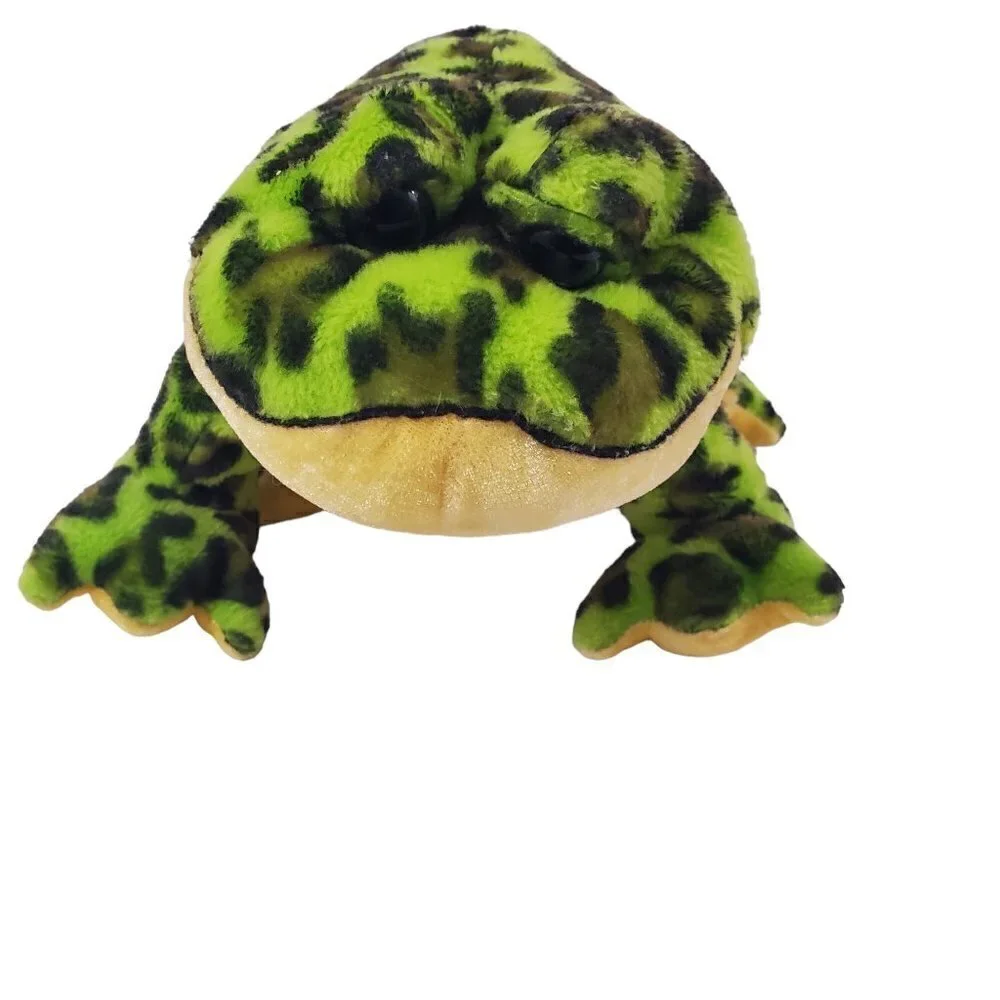 Ganz Webkinz Bullfrog Plush 9” Green Bean Bag Plush Stuff Doll Frog